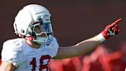 4/8/25 MFB Spring Practice Alabama Defensive Back Bray Hubbard (18) Photo by Kent Gidley