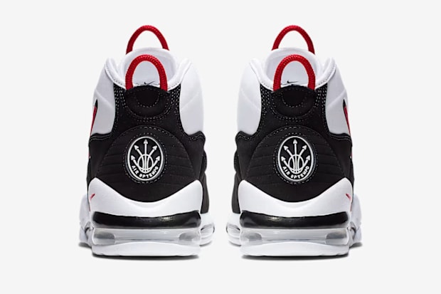Branding on the Nike Uptempo '95.