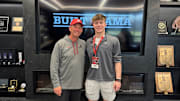 2026 4-Star ATH Roman Voss with Alabama head coach Kalen DeBoer