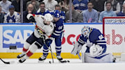 Florida Panthers forward Sam Bennett shoots at Toronto Maple Leafs goaltender Joseph Woll