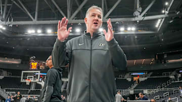 Matt Painter during practice of the NCAA Tournament.