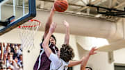 Nate Blenman gets a clean block St. Joseph's Collegiate last season, but now once a basketball hits the backboard on a clean shot attempt, if it is deflected by a defender, it is now goal-tending.