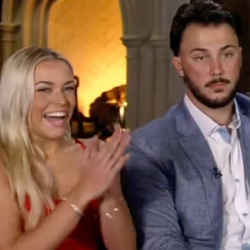 Livvy Dunne and Paul Skenes react to the Rookie of the Year announcement. 
