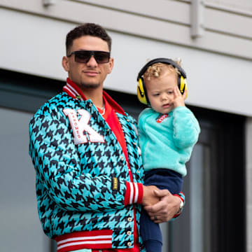 Mahomes attends a KC Current game this offseason.