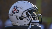 Detailed view of an Arizona Wildcats helmet