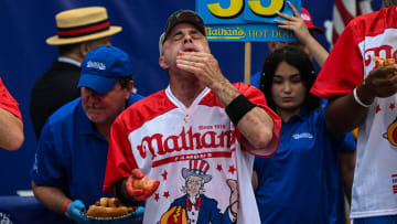 Geoffrey Esper in the Nathan's Hot Dog Eating Contest