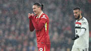 Darwin Nunez reacts during the Premier League match Liverpool vs Manchester United
