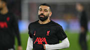 Mohamed Salah warms up ahead of kick-off during the Premier League match between Nottingham Forest and Liverpool