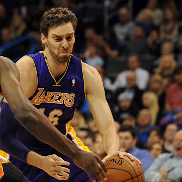 Los Angeles Lakers center Pau Gasol on Mar 13, 2014.