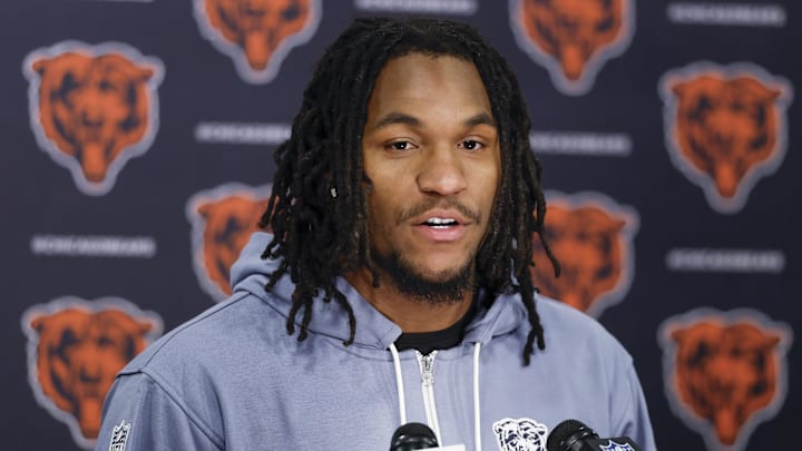 Wide receiver Luther Burden addresses the media after Day 1 of rookie camp. He went to the turf chasing down a long pass on Day 2, was slow to get up and did not return. Wide receiver Luther Burden addresses the media after Day 1 of rookie camp. He went to the turf chasing down a long pass on Day 2, was slow to get up and did not return.
