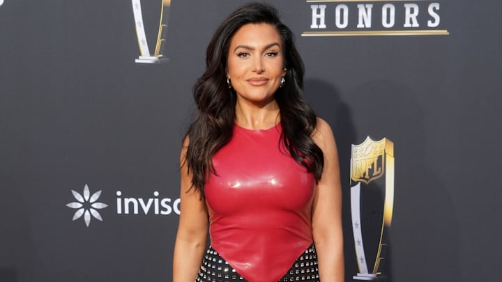 Molly Qerim on the red carpet before the NFL Honors show at Resorts World Theatre. Molly Qerim on the red carpet before the NFL Honors show at Resorts World Theatre.