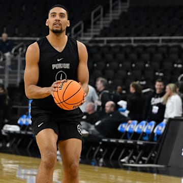 Purdue Boilermakers forward Trey Kaufman-Renn (4) practices 