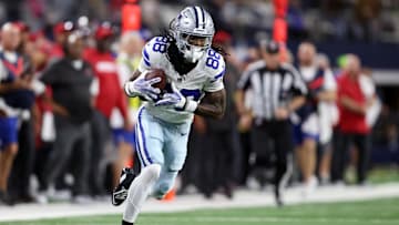 Dallas Cowboys wide receiver CeeDee Lamb runs after catching a pass against the Tampa Bay Buccaneers