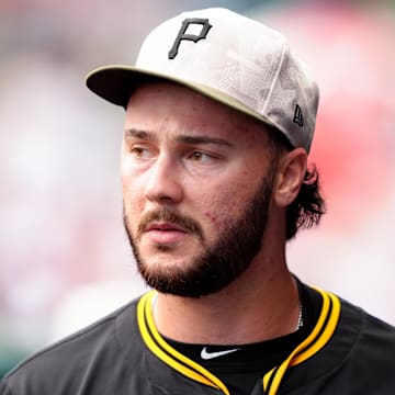 Pittsburgh Pirates starting pitcher Paul Skenes (30) looks on against the Philadelphia Phillies in the ninth inning at Citizens Bank Park.