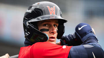 Red Sox top prospect Roman Anthony gets ready for an at-bat during a WooSox game on April 13, 2025 at Polar Park.