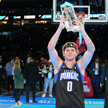Magic guard Mac McClung (0) is the favorite to win a third straight Slam Dunk Contest.