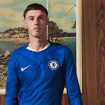 Chelsea's leading scorer for a second season, Cole Palmer, sporting the new home kit