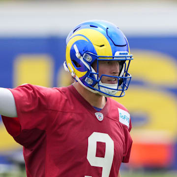 Los Angeles Rams quarterback Matthew Stafford during organized team activities at Rams Practice Facility.
