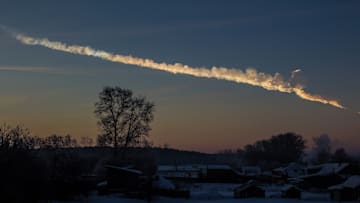 A fireball streaks through the sky in Chelyabinsk, Russia, in 2013.