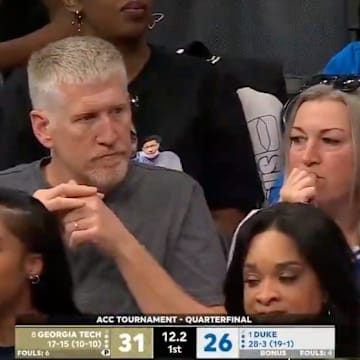 Cooper Flagg's parents were at Thursday's Duke-Georgia Tech ACC tournament quarterfinal. 